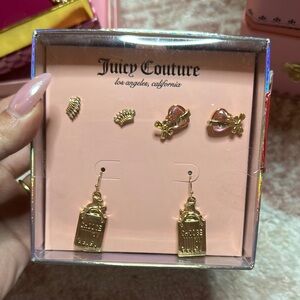 Juicy Couture Gold and Pink Earring Set